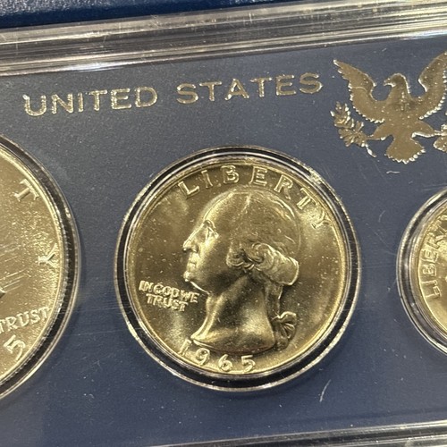 Lot Of 4 1965 US Special Mint Sets Silver Half Genuine Govt Case Box& Holder SMS - Picture 4 of 12