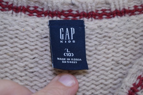 Gap Kids Sweater Youth Large Fair Isle Snowflake Heavyweight Wool Blend Pullover - Picture 2 of 12