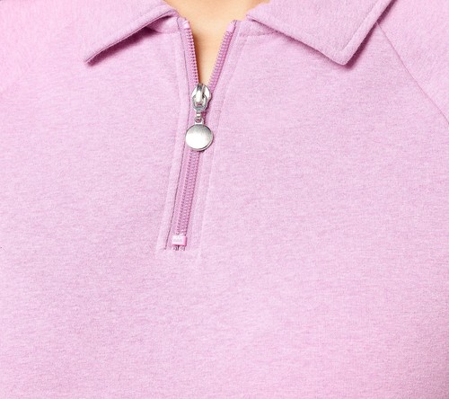 Sport savvy French Terry Quarter Zip Tulip Hem Tunic Womens New A609790 - Picture 4 of 7