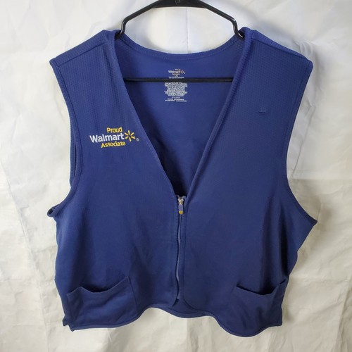 Walmart Vest Adults L Blue Proud Associate Uniform Work Zip Employee Retail  - Picture 1 of 11