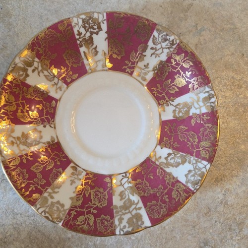 Royal Windsor Teetasse und Untertasse rosa gestreift Goldrand Fine Bone China England - Bild 2 von 12