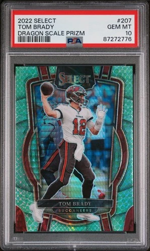 Tom Brady 2022 Panini Select Dragon Scale Prizm #207 #/89 PSA 10