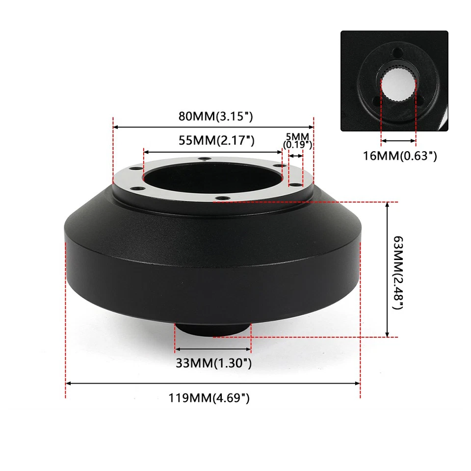 14IN Steering Wheel+Quick Release+Hub Adapter 141H For Nissan 350Z 370Z G35 G37 - Image 3 of 4