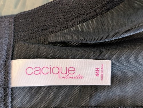 NWT Cacique 44H Black & Pink Lace Balconette Underwire Bra - Picture 10 of 13