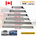 7 13 20 25 32 38 pouces mince LED barre lumineuse de travail simple rangée tout-terrain 4x4 SUV voiture VTT