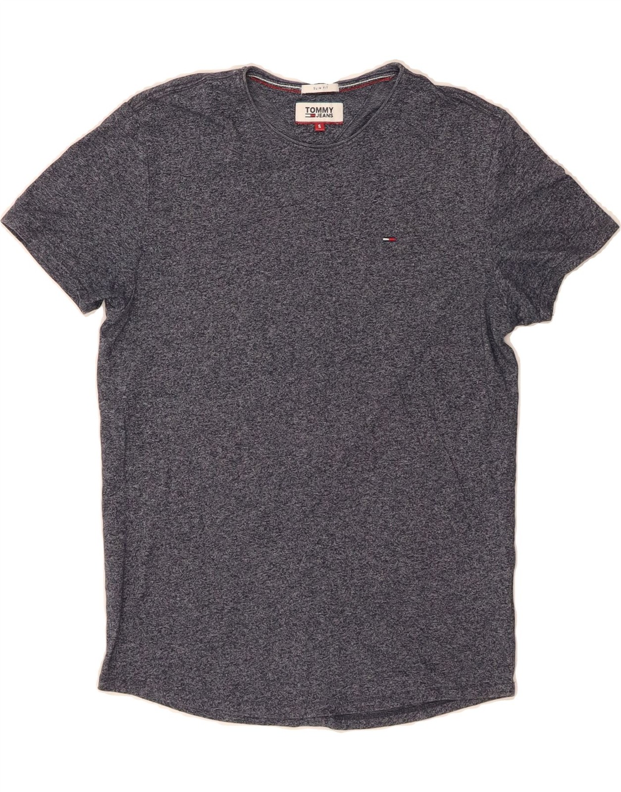 Tommy Hilfiger Herren Slim Fit T-Shirt Oberteil Small Navy Blau Gefleckt Baumwolle ZV04