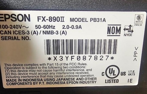 Epson FX-890II Impact Printer - (C11CF37201) - Picture 3 of 5