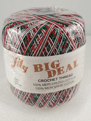 Lily Big Deal Häkelgarn 138S Mistelzweig Größe 5 3-fädig 250 Yards Weihnachten 