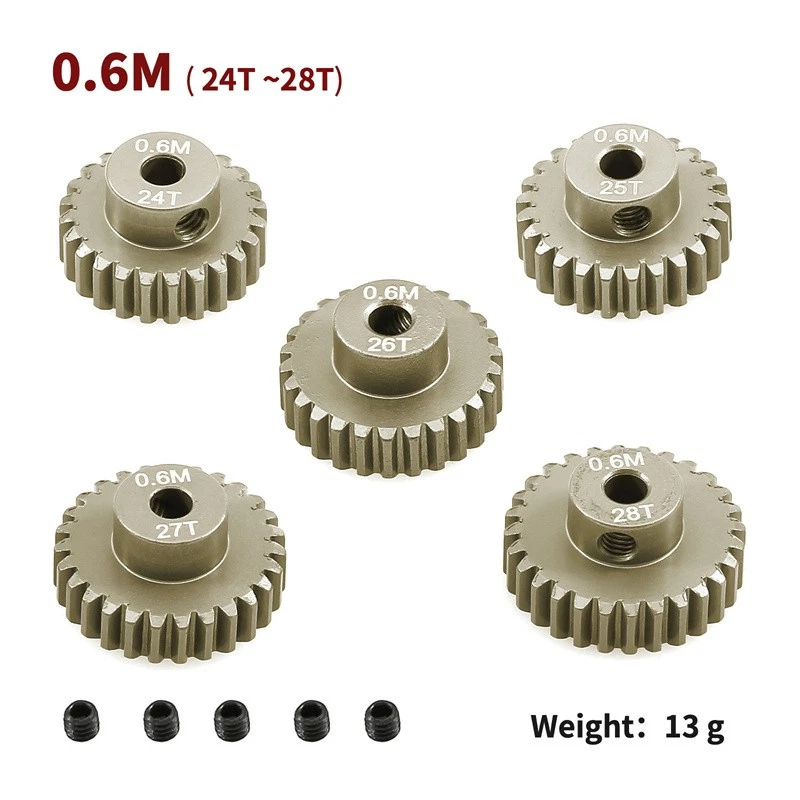 M0.6 3.175mm 16T-25T Pinion Motor Gear Brush Brushless for 1/10 RC Car Model - Image 2 of 4