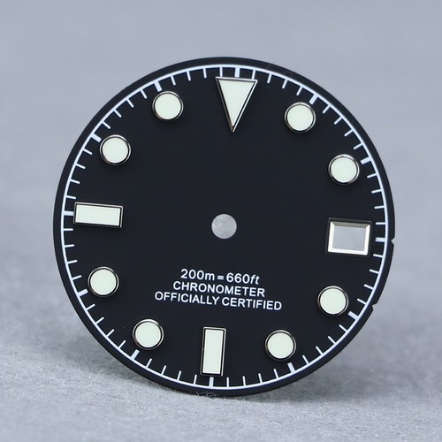 28.5mm Matte black retro dial For NH35/NH70/4R/6R/7S Movement bgw9/c3 lume - Picture 8 of 13