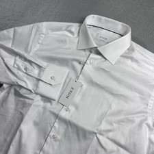 Eton Dress Shirt White Solid CONTEMPORARY Large 42 / 16.5 100 Cotton B01 NWT