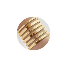 7Pcs Gold Bangle Bracelets Set for Women - Multi Layer Stackable Textured Bracel
