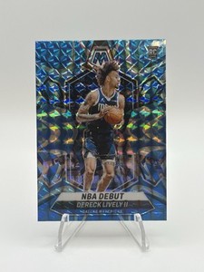 DERECK LIVELY II 2023-24 Panini Mosaic 🏀 NBA DEBUT Blue Reactive ROOKIE # 265