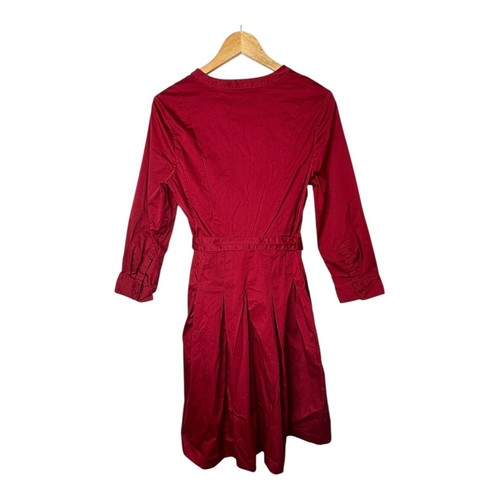Talbots rot Cranberry Midikleid mit Gürtel Knopfleiste 3/4 Ärmel Größe 10 - Bild 7 von 10