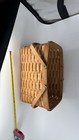 Longaberger Market Picnic Basket Double Swing Handles Woven Wood 15"L
