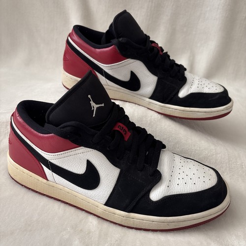 Nike Jordan 1 2019 puntera baja negra talla 12 para hombre 553558 116 gimnasio rojo criado - Imagen 1 de 10