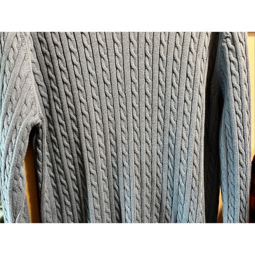 Consensus Sportswear Men’s Size L Blue LS Cable Knit Sweater Pullover Travel EUC - Picture 5 of 10