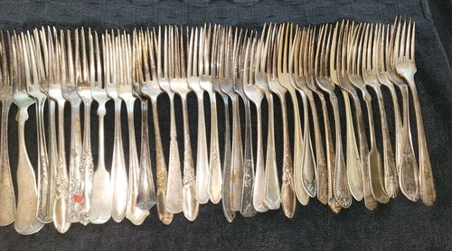 100 Piatti Argento FORCHETTE DA PRANZO Piatto Argento Posate Argenteria per Artigianato - Foto 3 di 12