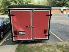 16ft X 8ft X 6ft enclosed trailer with awning, brakes, interior lights, spare