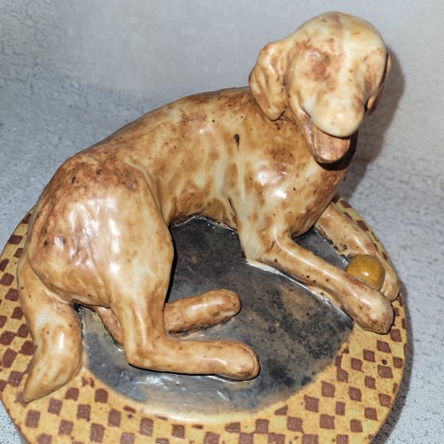 Hand Made Stoneware Pottery Canister Treat Cookie Jar Retriever Dog Lid Signed - Picture 5 of 16