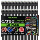 GearIt 50-Pack, Cat5e Ethernet Patch Cable 1 Foot - 1 (50-Pack), Black 