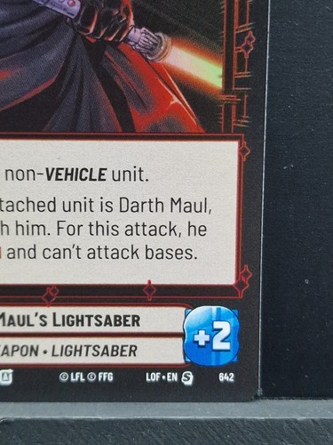 Star Wars Unlimited Legends Of The Force Darth Maul's Lightsaber Foil #842 NM - Bild 4 von 7