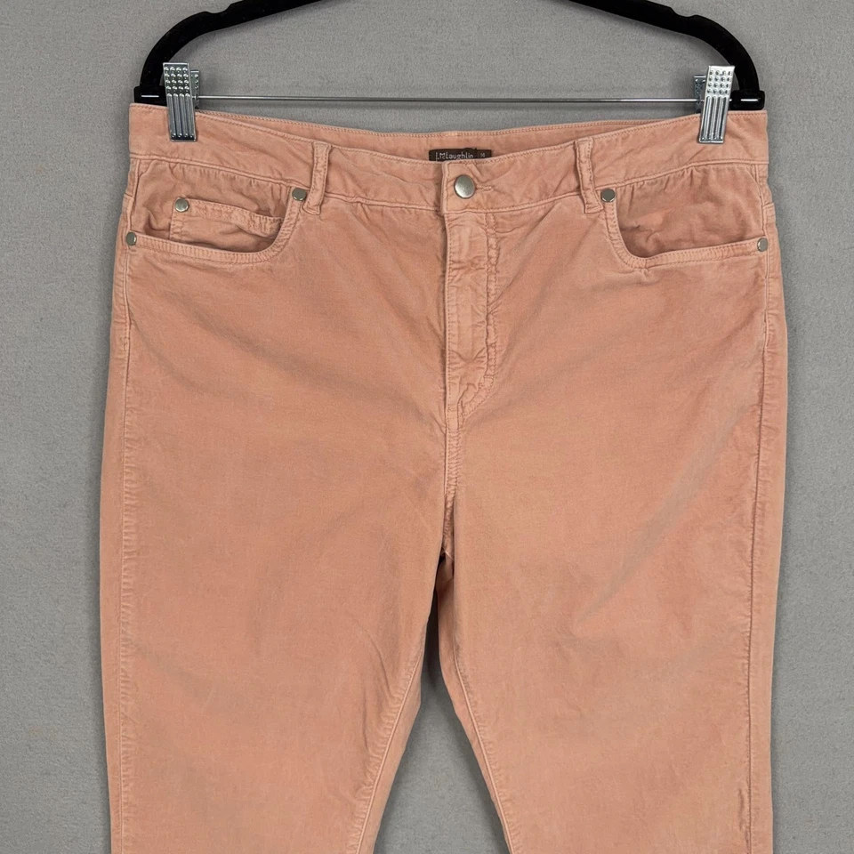 Pantalones de mezclilla informales chinos al tobillo elásticos melocotón rosa 14 para mujer J McLaughlin Foto 2 de 4