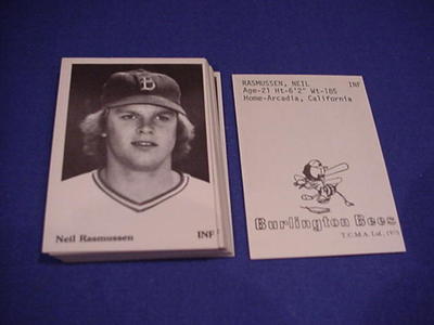 1975 TCMA Baseball Card Lot - Neil Rasmussen - Burlington Bees ...