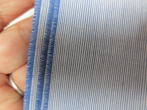 BLUE & WHITE PINSTRIPE Cotton Blend FABRIC - 44 "x 3+ yds. - Picture 5 of 5