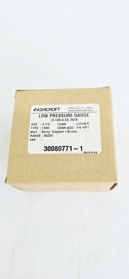 #ad Ashcroft Low Pressure Gauge Size 2 1 2 1 4quot; NPT 25 1490 A 02L 30ZSI $16.75