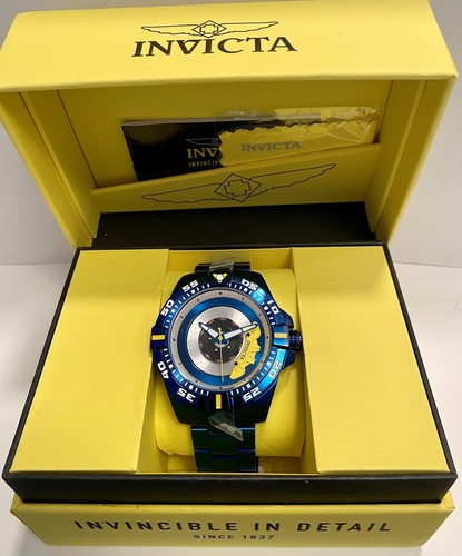 51mm Auto Spinning Tire CALIPER Dial Blue Bracelet S1 RALLY Invicta Mens Watch - Picture 3 of 12