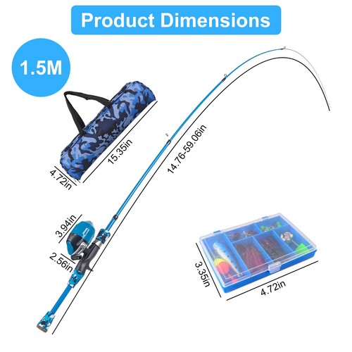 Toddler Kids Boys Girls Telescopic Fishing Rod and Reel Combo Kit w/ Tackle Box - Picture 22 of 23
