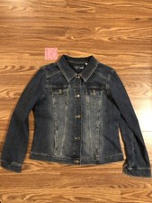 Lee Riders Denim Jean Blue Trucker Biker Western Jacket Size XL Blue Button Up