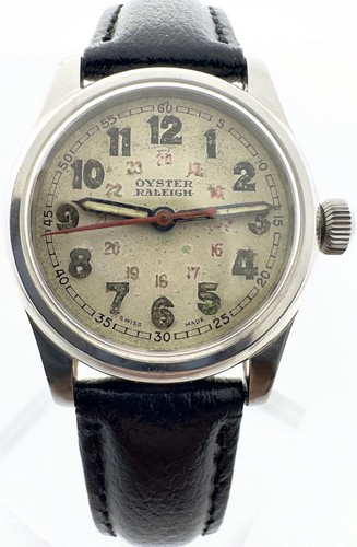 Rolex Oyster Raleigh 1942 Gents Vintage WW2 Era Watch, Dial Patina, Serviced