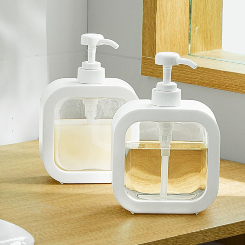 Hand Soap Dispenser for Bathroom, Modern Dish White 500ml - Picture 4 of 7