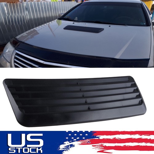 Black Air Flow Intake Hood Decorative Scoop Vent Bonnet Cover Universal Car BA - Picture 2 of 8
