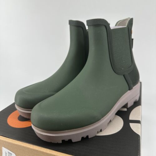 Bogs Holly Chelsea Rain Boots Green Women's Size 6 Waterproof Ankle Pull On New - Picture 5 of 9