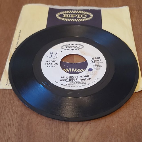 JEFF BECK GROUP Plynth-Jailhouse Rock-U.S. 7" Epic WLP Radio Station Copy - Picture 2 of 6