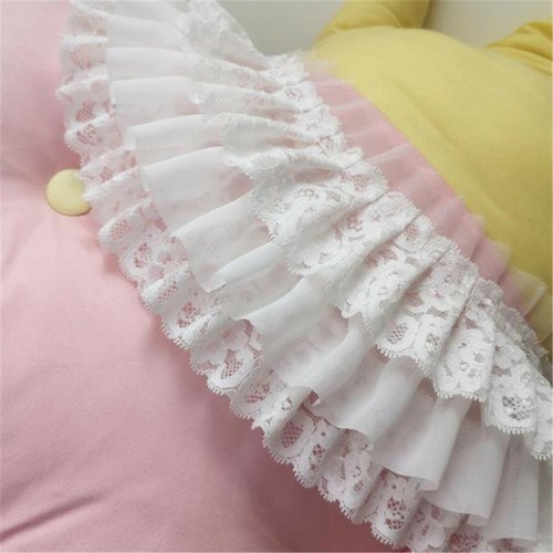 50CM Weiß Chiffon Rüschen Spitzenborte 3 Schicht Plissierte Band Nähen Handwerk - Bild 5 von 11