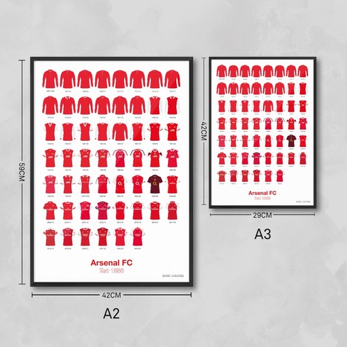 Arsenal Erinnerungsstücke Fußball Kunst Wand Original Druck Rahmen Geschenk Saka Emirates - Bild 4 von 6