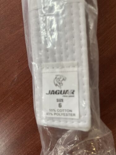Size 6 Martial Arts Karate Taekwondo Judo Double Wrap Solid WHITE Belt NEW NIP - Picture 2 of 3