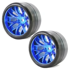 NEW Sweep Racing SRC Monster Truck VHT Crusher Belted Tires with WHD Blue