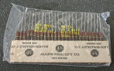 25 Pieces Vintage Allen Bradley 120 OHM 1 Watt 5% Carbon Resistors RC32GF121J