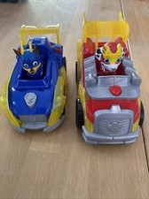 Chase and Marshall Paw Patrol Vehicles Mighty Pups Super Paws Lights  Sounds