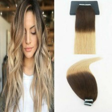 12AA RUSSIAN TAPE IN HAIR Extensions T2 /24 BALAYAGE OMBRE 40Pcs 100g STRAIGHT