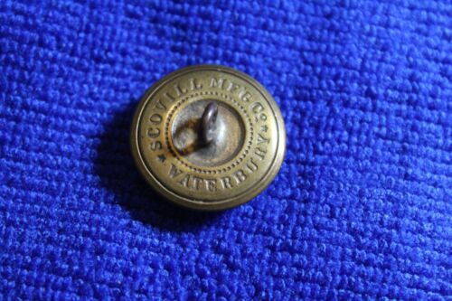 Civil War Wisconsin State Button Scovill Waterbury Shank Back Metal Dome Style - Picture 7 of 11