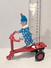 Roli Zoli Tin Toy Wind-Up Clown on Scooter,  Hungary c. 1990 by  LEMEZARU GYAR