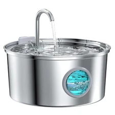 108oz/3.2L Cat Water Fountain Stainless Steel, Automatic Pet Water Dispenser