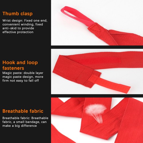 2 Pcs Set Hand Wraps Boxing Wrist Bandages Fist Inner Gloves UFC, MMA,Muay,Thai - Picture 6 of 17