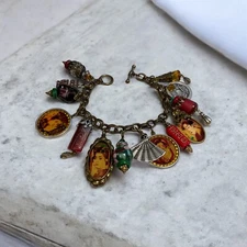 Victorian Themed Sweet Romance Loaded Charm Bracelet